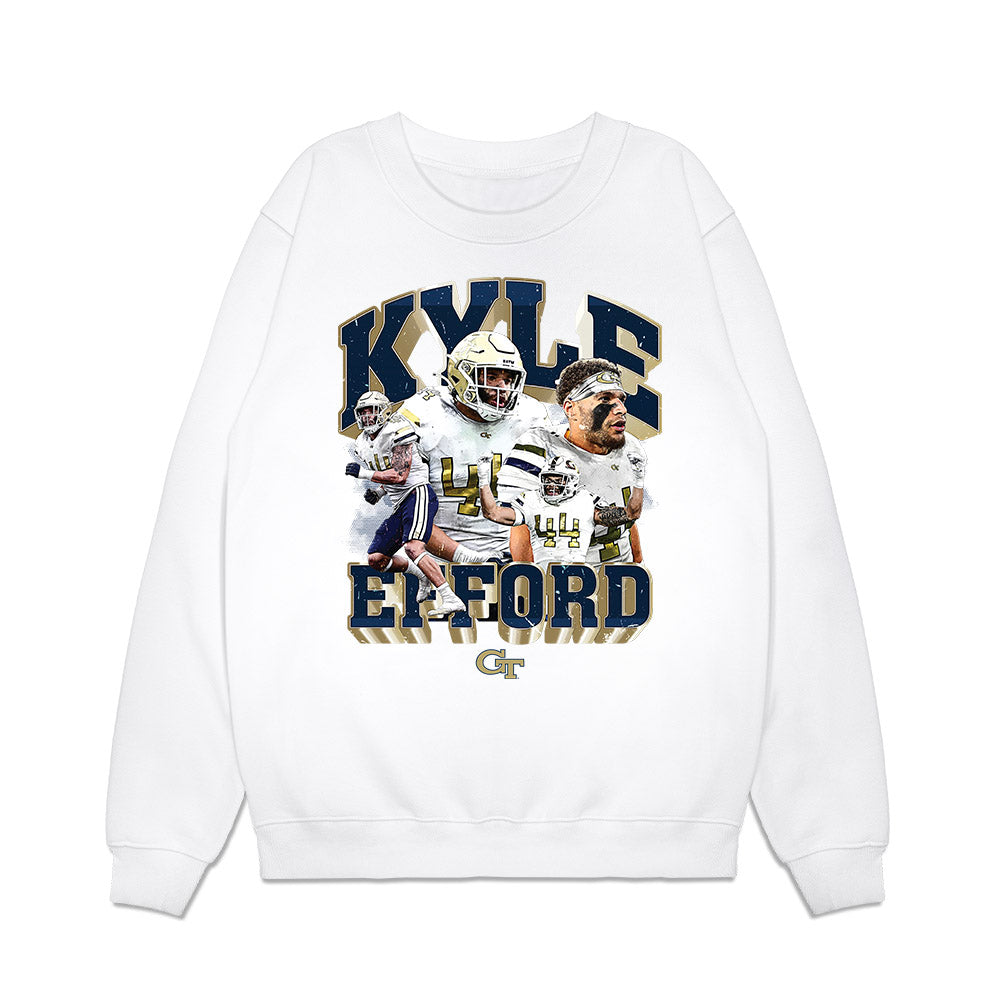 Georgia Tech - NCAA Football : Kyle Efford - Collage Premium Crewneck Sweatshirt-0