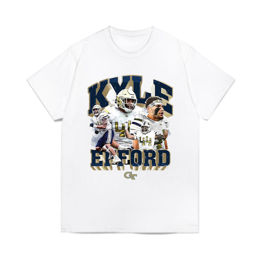 Georgia Tech - NCAA Football : Kyle Efford - Collage Comfort Colors T-Shirt-0