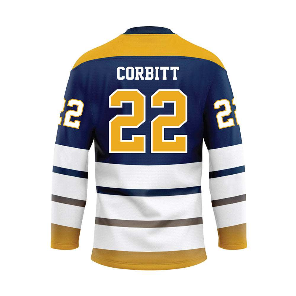 UTC - NCAA Women's Basketball : Gianna Corbitt - Blue Hockey Jersey-1