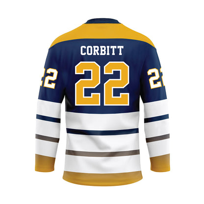 UTC - NCAA Women's Basketball : Gianna Corbitt - Blue Hockey Jersey-1