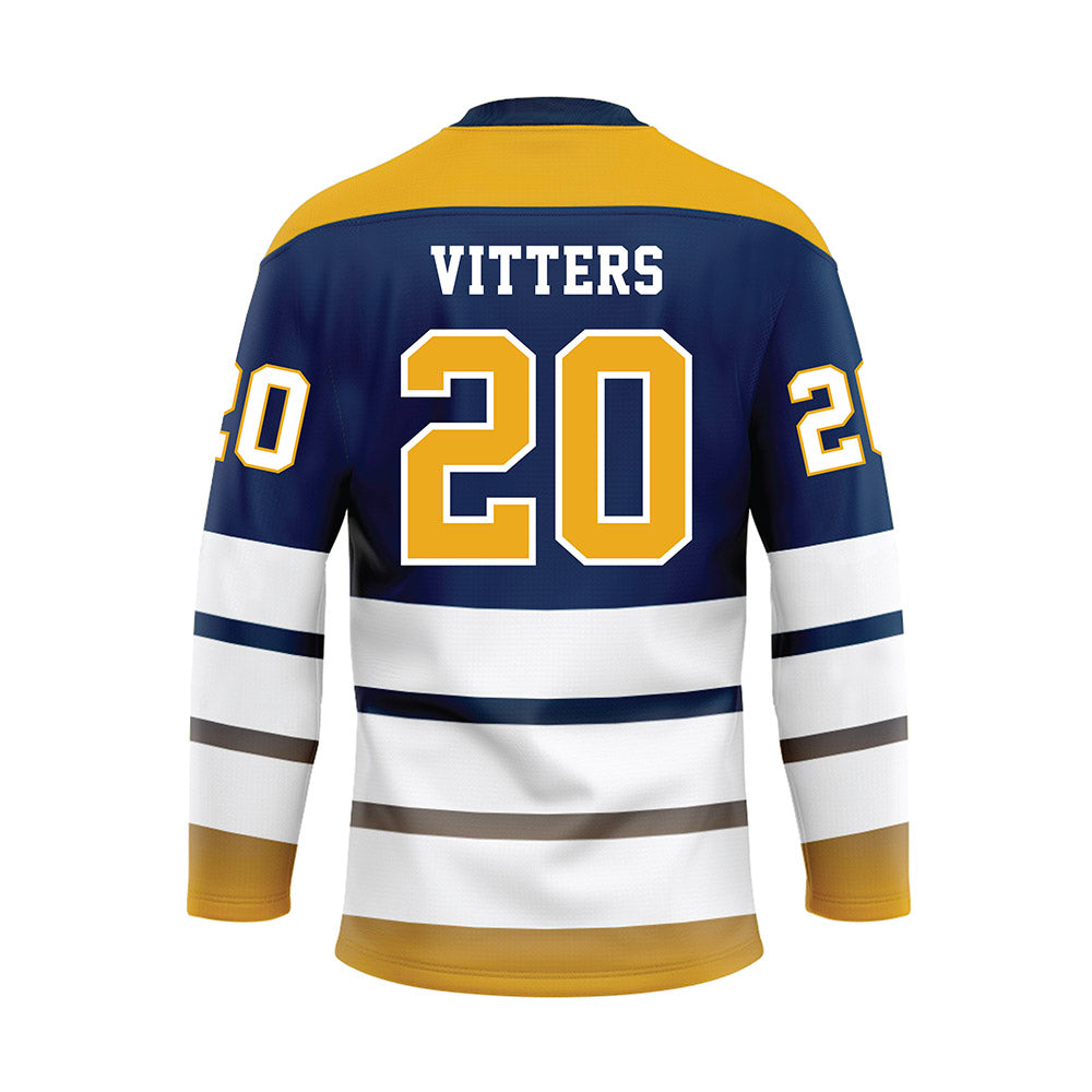 UTC - NCAA Men's Basketball : Liam Vitters - Blue Hockey Jersey-1