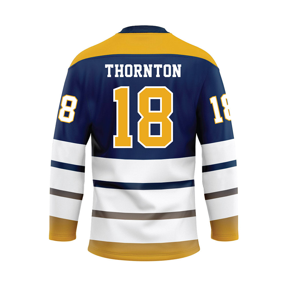 UTC - NCAA Football : Zaire Thornton - Blue Hockey Jersey-1