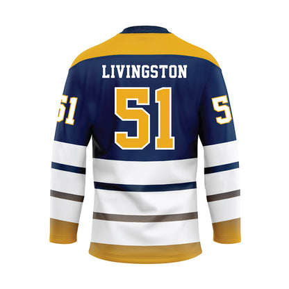 UTC - NCAA Football : Noah Livingston - Blue Hockey Jersey-1