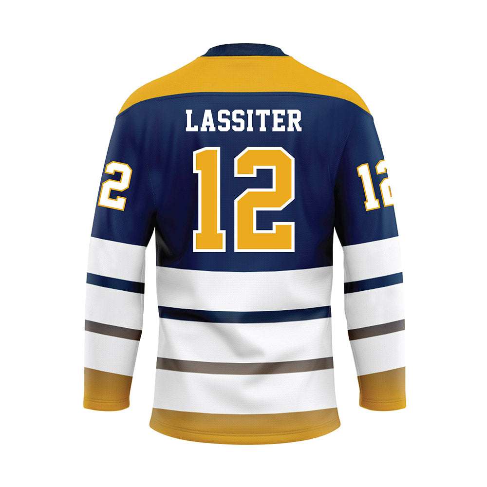 UTC - NCAA Women's Soccer : Elle Lassiter - Blue Hockey Jersey-1