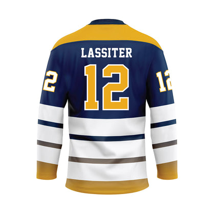 UTC - NCAA Women's Soccer : Elle Lassiter - Blue Hockey Jersey-1
