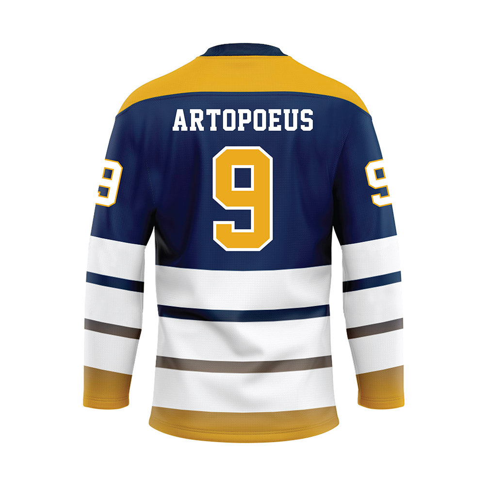 UTC - NCAA Football : Chase Artopoeus - Blue Hockey Jersey-1