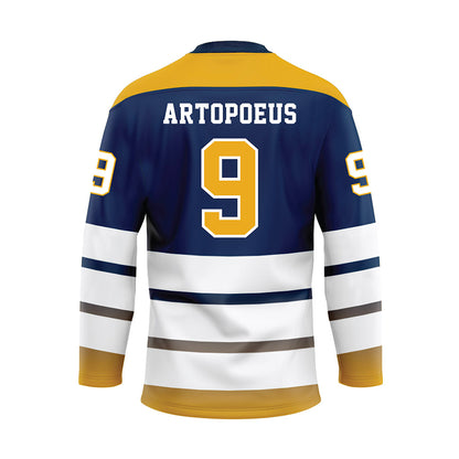 UTC - NCAA Football : Chase Artopoeus - Blue Hockey Jersey-1
