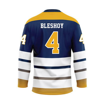 UTC - NCAA Men's Basketball : Zachary Bleshoy - Blue Hockey Jersey-1