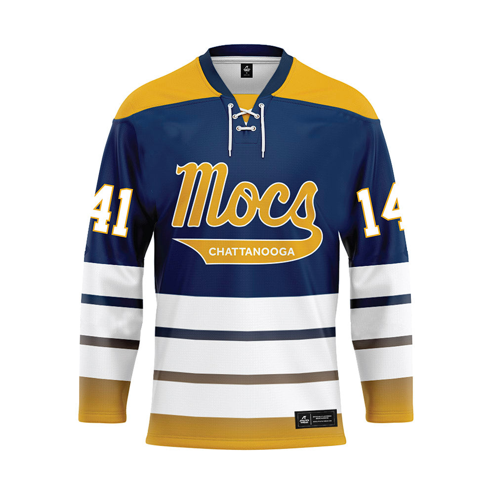 UTC - NCAA Wrestling : Hunter Mason - Blue Hockey Jersey-0