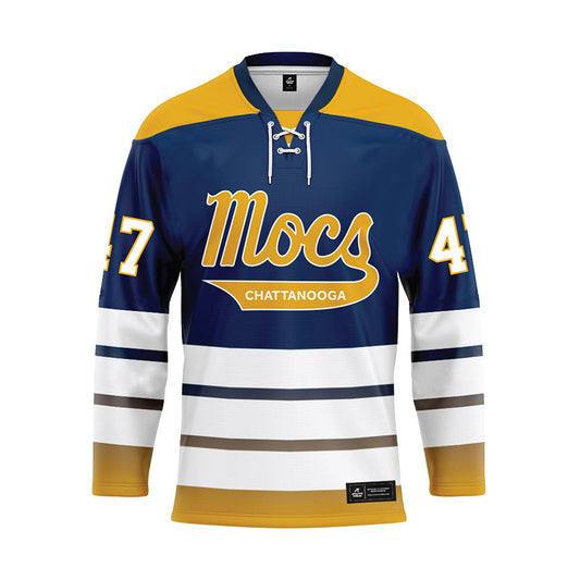 UTC - NCAA Football : Gavin Helton - Blue Hockey Jersey-0