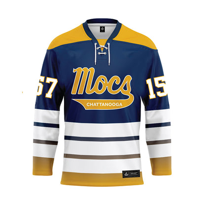 UTC - NCAA Wrestling : Brayden Leach - Blue Hockey Jersey-0