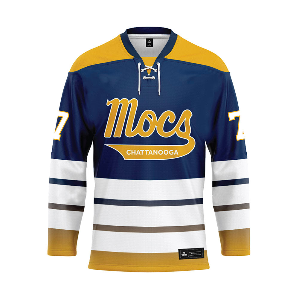 UTC - NCAA Football : John McIntyre - Blue Hockey Jersey-0