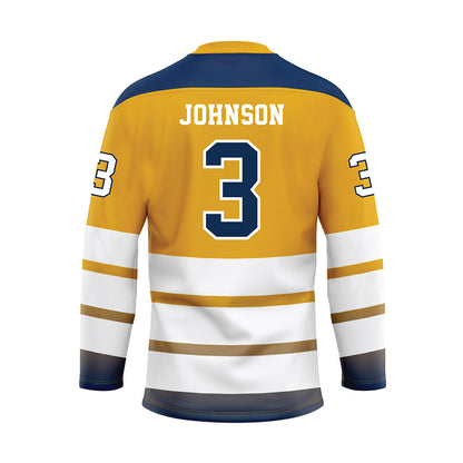 UTC - NCAA Men's Basketball : Jikari Johnson - Gold Hockey Jersey-1