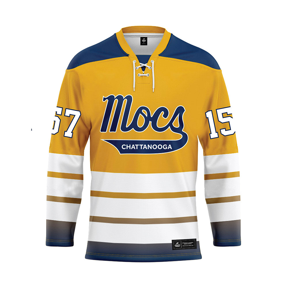 UTC - NCAA Wrestling : Brayden Leach - Gold Hockey Jersey-0