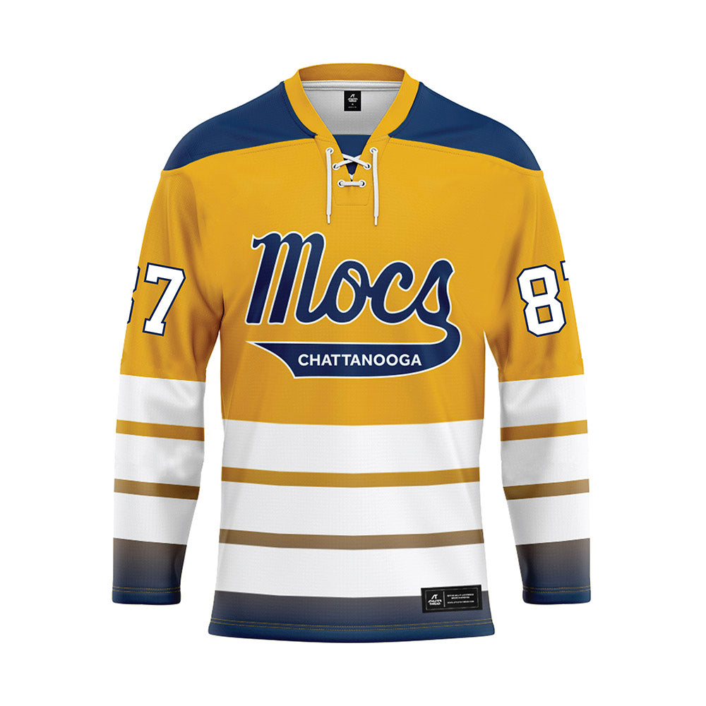 UTC - NCAA Football : Landon Strickland - Gold Hockey Jersey-0