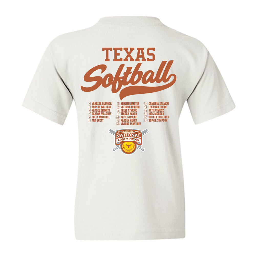 Texas - NCAA Softball : - NCAA® Roster Shirt Youth T-Shirt-1