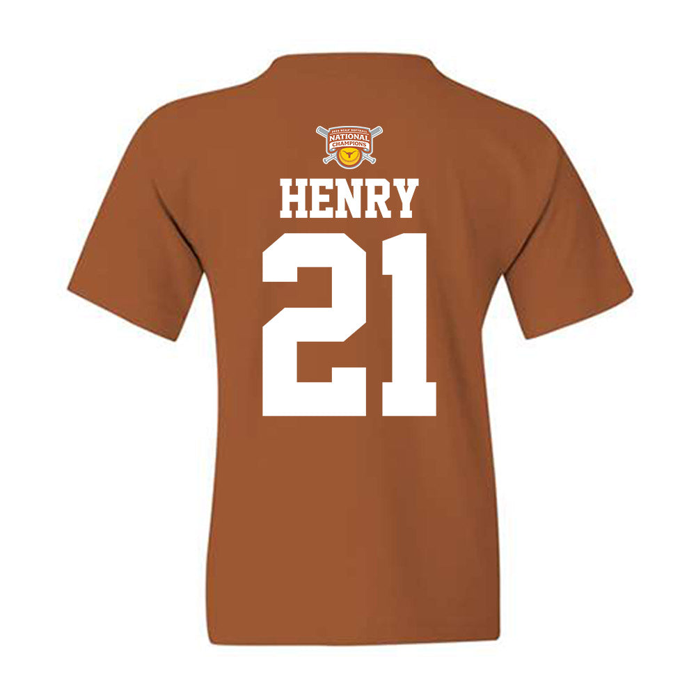 Texas - NCAA Softball : Kayden Henry - NCAA® Classic Shersey Youth T-Shirt-1