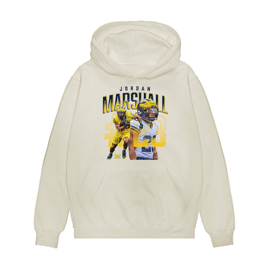 Michigan - NCAA Football : Jordan Marshall - Collage Premium Hooded Sweatshirt-0