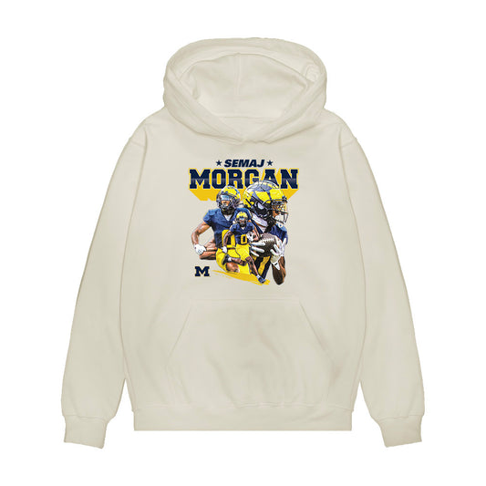 Michigan - NCAA Football : Semaj Morgan - Collage Premium Hooded Sweatshirt-0