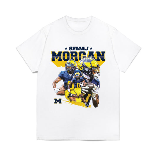 Michigan - NCAA Football : Semaj Morgan - Collage Comfort Colors T-Shirt-0