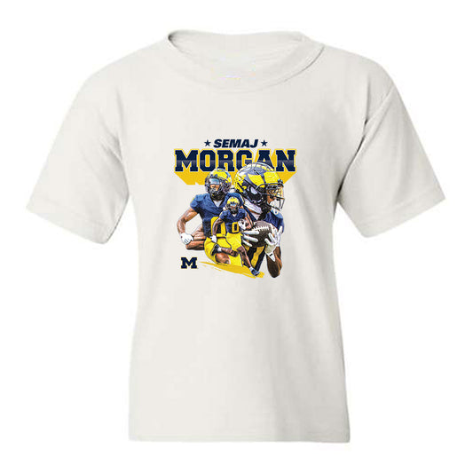 Michigan - NCAA Football : Semaj Morgan - Collage Youth T-Shirt-0