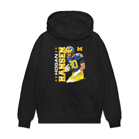 Michigan - NCAA Football : Hogan Hansen - Collage Premium Hooded Sweatshirt-0