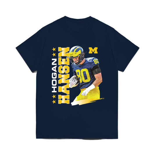 Michigan - NCAA Football : Hogan Hansen - Collage Comfort Colors T-Shirt-0