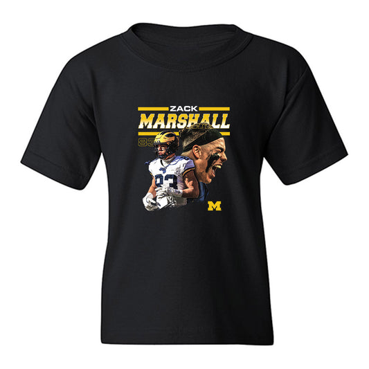 Michigan - NCAA Football : Zack Marshall - Collage Youth T-Shirt-0