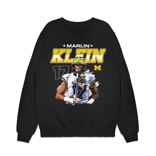 Michigan - NCAA Football : Marlin Klein - Collage Premium Crewneck Sweatshirt-0