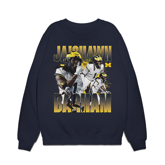 Michigan - NCAA Football : Jaishawn Barham - Collage Premium Crewneck Sweatshirt-0