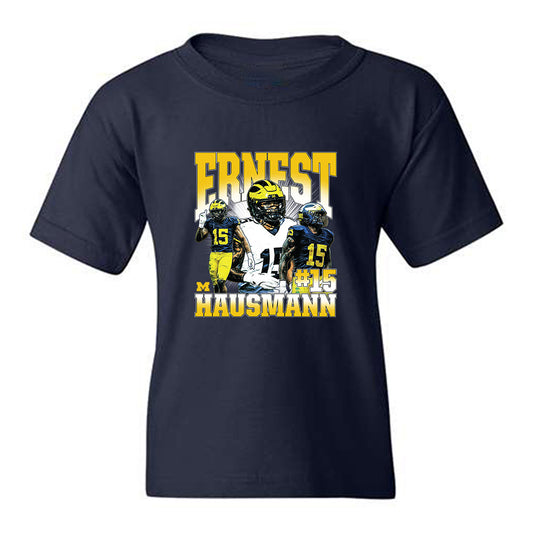 Michigan - NCAA Football : Ernest Hausmann - Collage Youth T-Shirt-0