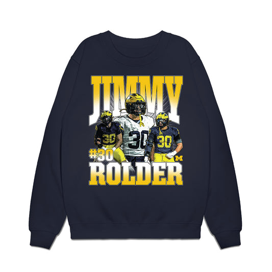 Michigan - NCAA Football : Jimmy Rolder - Collage Premium Crewneck Sweatshirt-0
