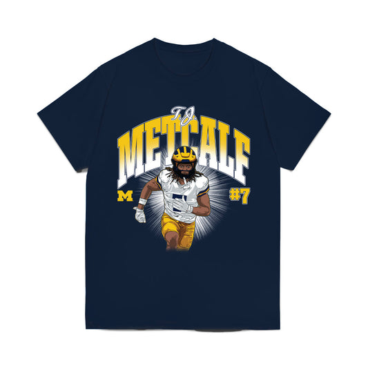 Michigan - NCAA Football : TJ Metcalf - Caricature Comfort Colors T-Shirt-0