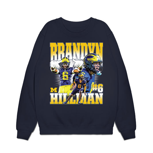 Michigan - NCAA Football : Brandyn Hillman - Collage Premium Crewneck Sweatshirt-0