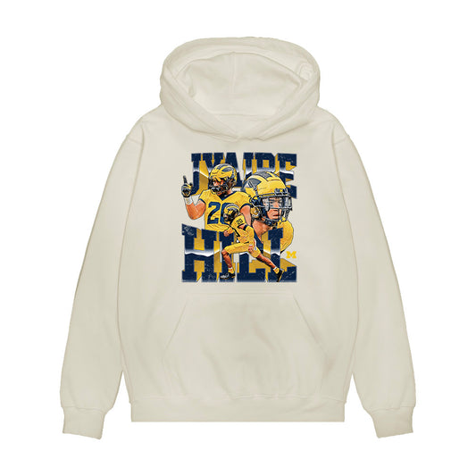 Michigan - NCAA Football : Jyaire Hill - Collage Premium Hooded Sweatshirt-0