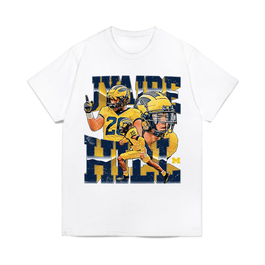 Michigan - NCAA Football : Jyaire Hill - Collage Comfort Colors T-Shirt-0