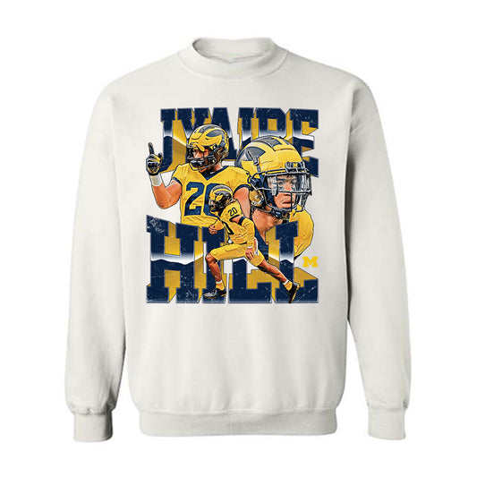Michigan - NCAA Football : Jyaire Hill - Collage Crewneck Sweatshirt-0