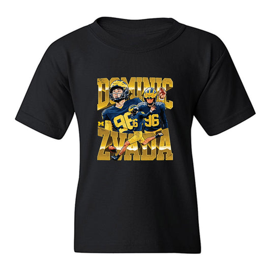Michigan - NCAA Football : Dominic Zvada - Collage Youth T-Shirt-0