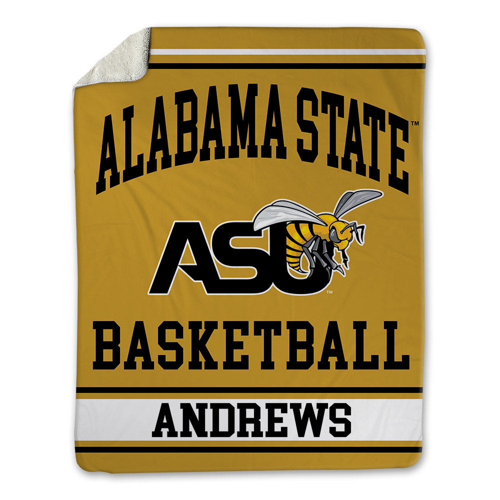 Alabama State - NCAA Men's Basketball : Mario Andrews - Blanket-0