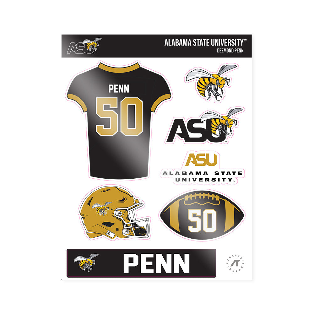 Alabama State - NCAA Football : Dezmond Penn - Sticker Sheet-0