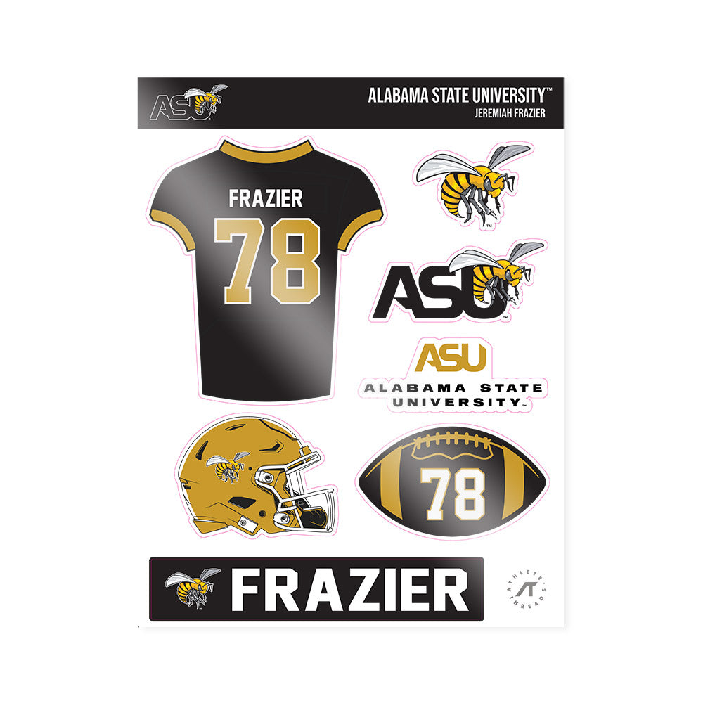 Alabama State - NCAA Football : Jeremiah Frazier - Sticker Sheet-0
