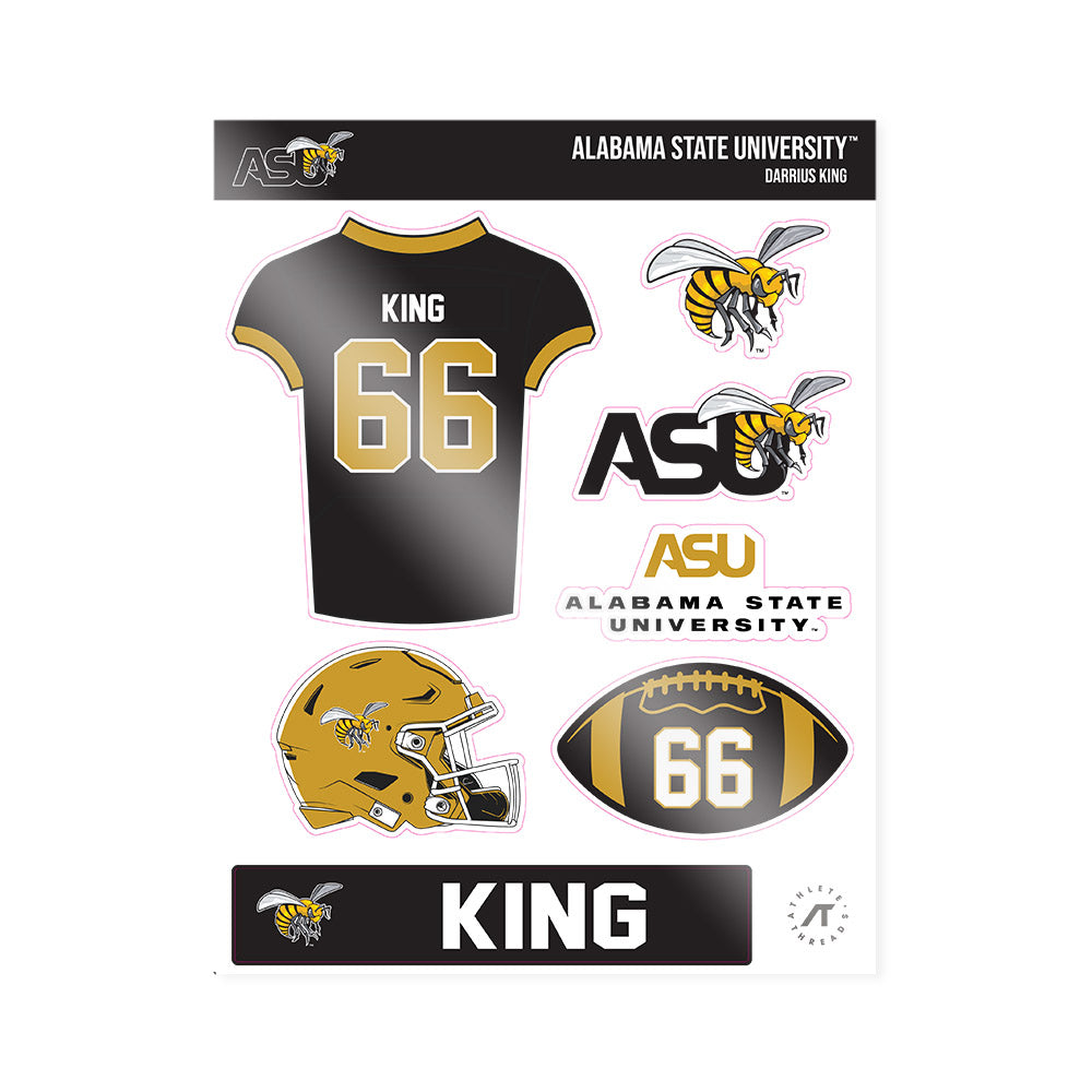 Alabama State - NCAA Football : Darrius King - Sticker Sheet-0