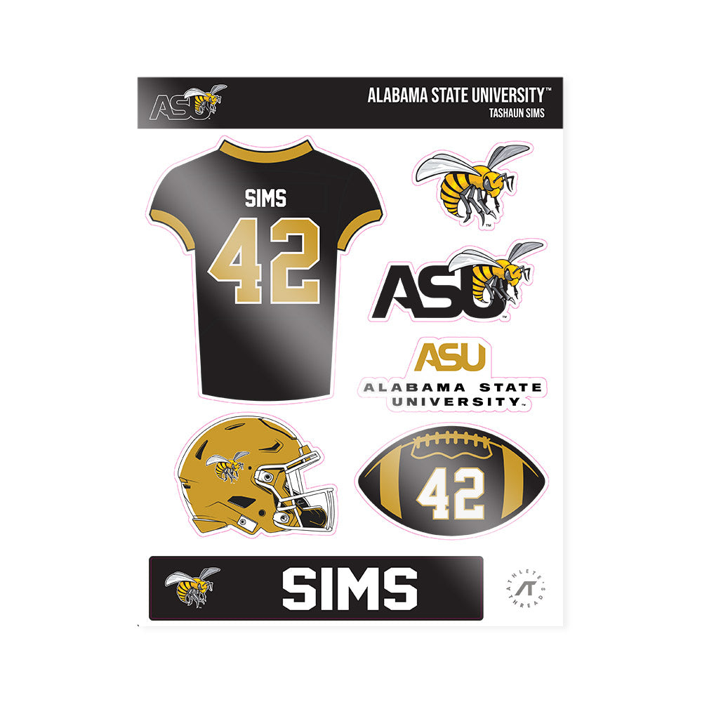 Alabama State - NCAA Football : Tashaun Sims - Sticker Sheet-0