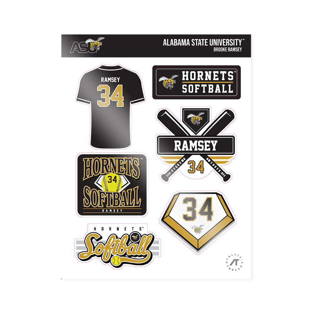 Alabama State - NCAA Softball : Brooke Ramsey - Sticker Sheet-0
