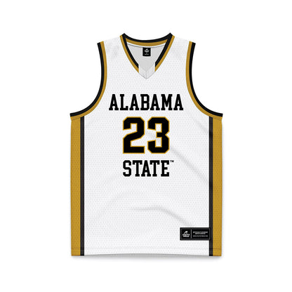 Alabama State - NCAA Women's Basketball : Taylor Smith - White Basketball Jersey-0