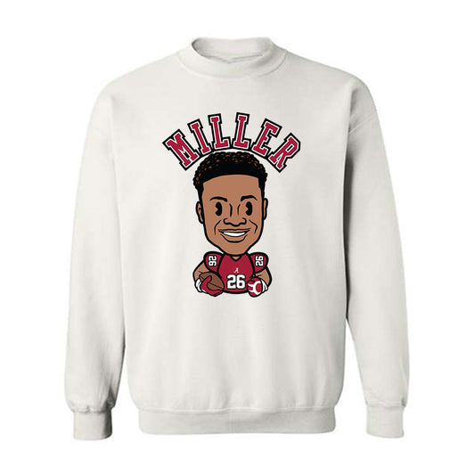 Alabama - NCAA Football : Jamarion Miller - Caricature Crewneck Sweatshirt-0