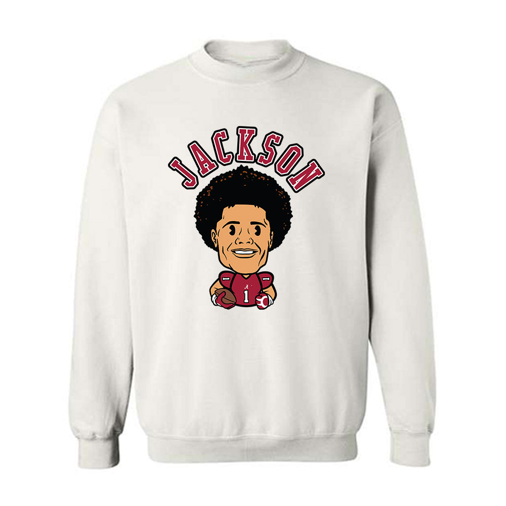 Alabama - NCAA Football : Domani Jackson - Caricature Crewneck Sweatshirt-0
