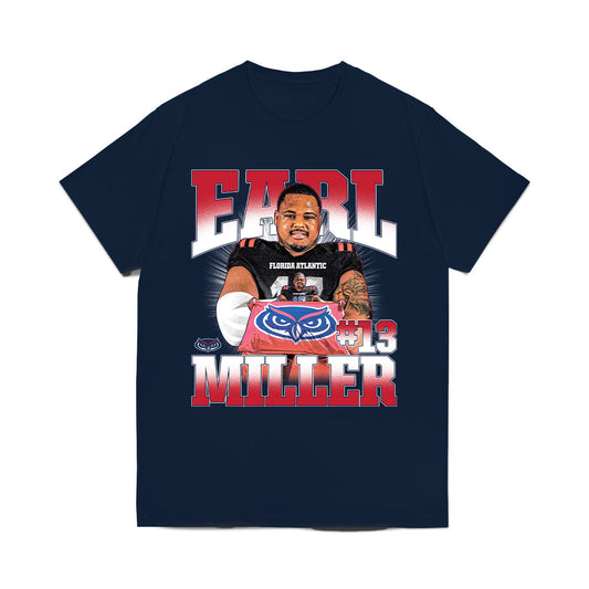 FAU - NCAA Football : Earl Miller - Caricature Comfort Colors T-Shirt-0