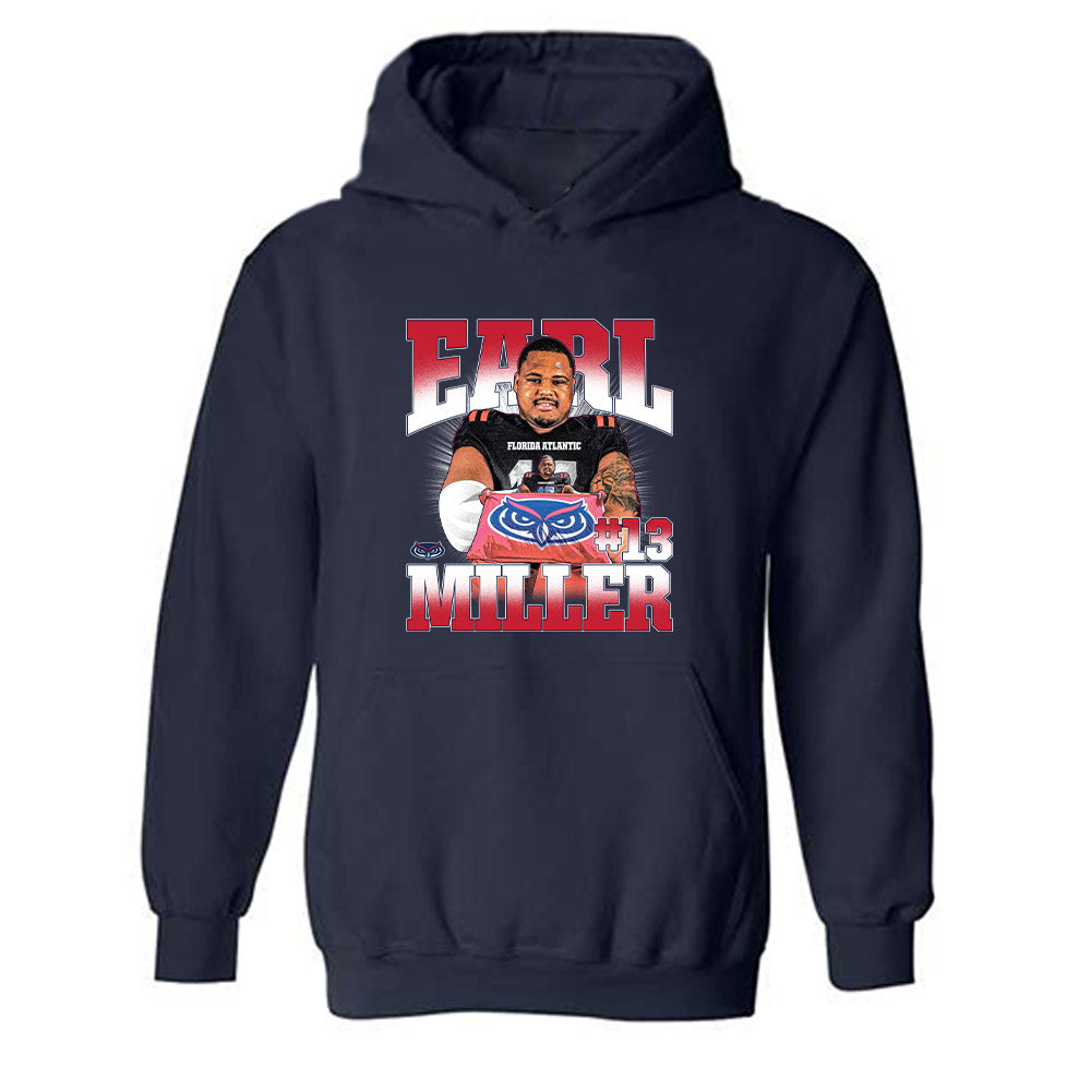 FAU - NCAA Football : Earl Miller - Caricature Hooded Sweatshirt-0
