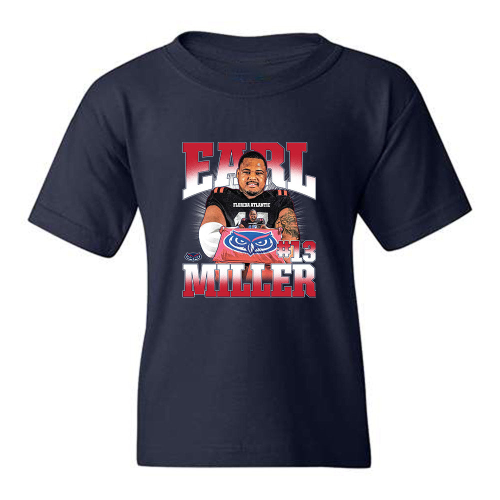 FAU - NCAA Football : Earl Miller - Caricature Youth T-Shirt-0